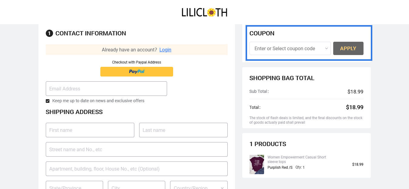Lilicloth promo code