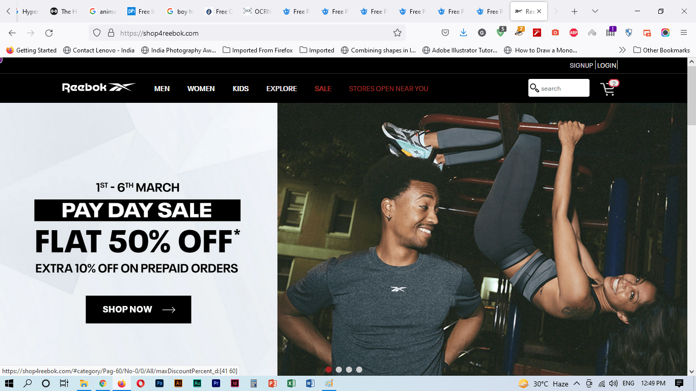 Reebok official website