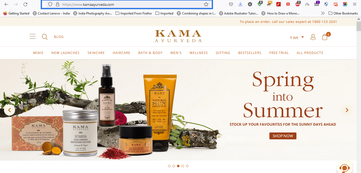 Kama Ayurveda official website