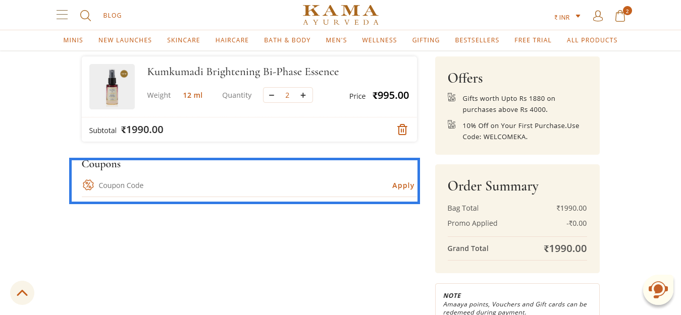 Kama Ayurveda coupon codes