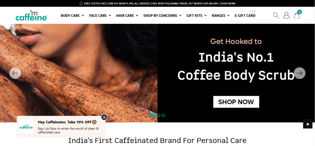 India s First Caffeinated Brand For Skin Hair Care Products – mCaffeine