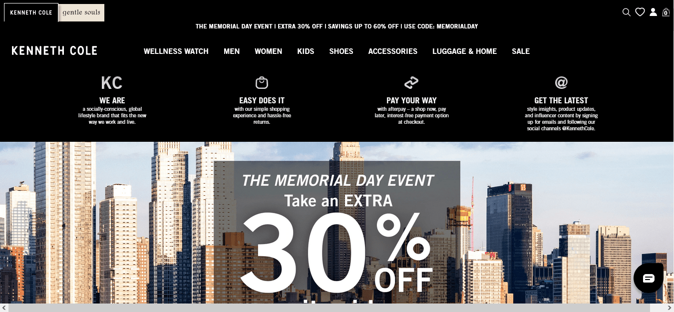 Kenneth Cole official website