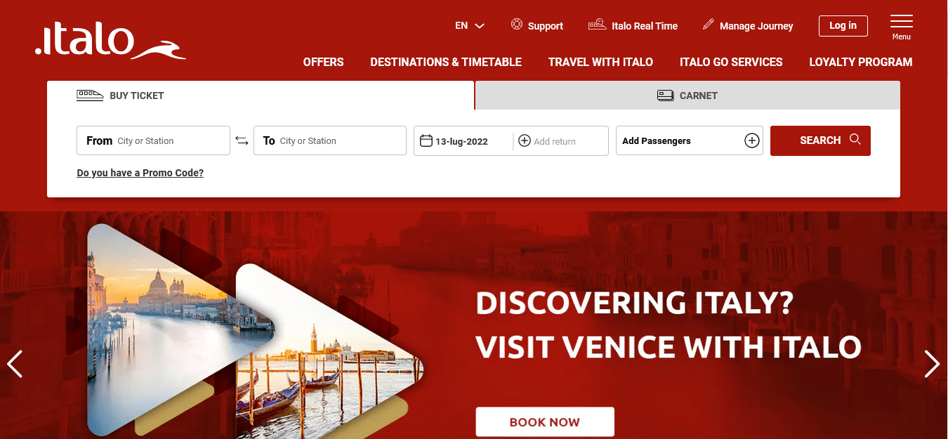 Italo Treno IT official website